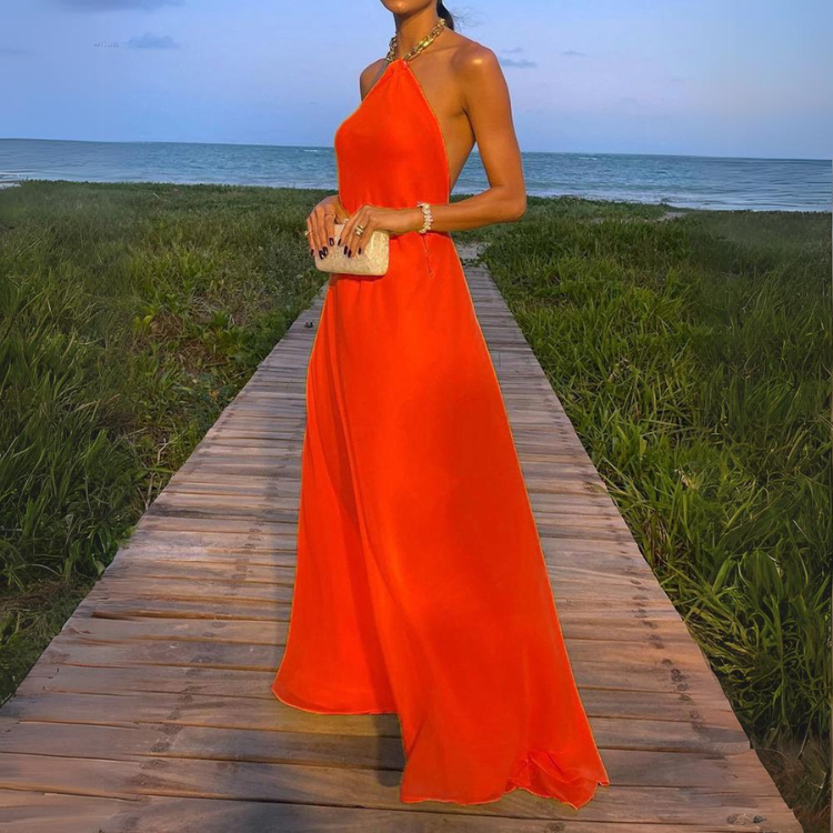 Vestido Longo de Festa sem Alça Clarissa