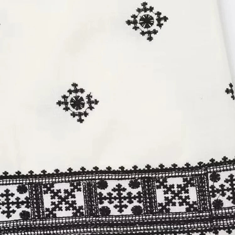 Calça de Linho Bordada Iolanda