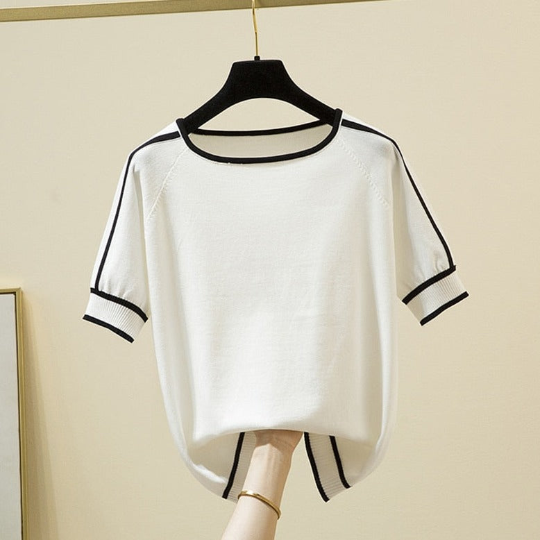 Blusa de Malha Gola College Maxine