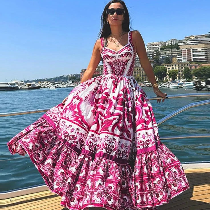 Vestido Longo Estampado Ophelia