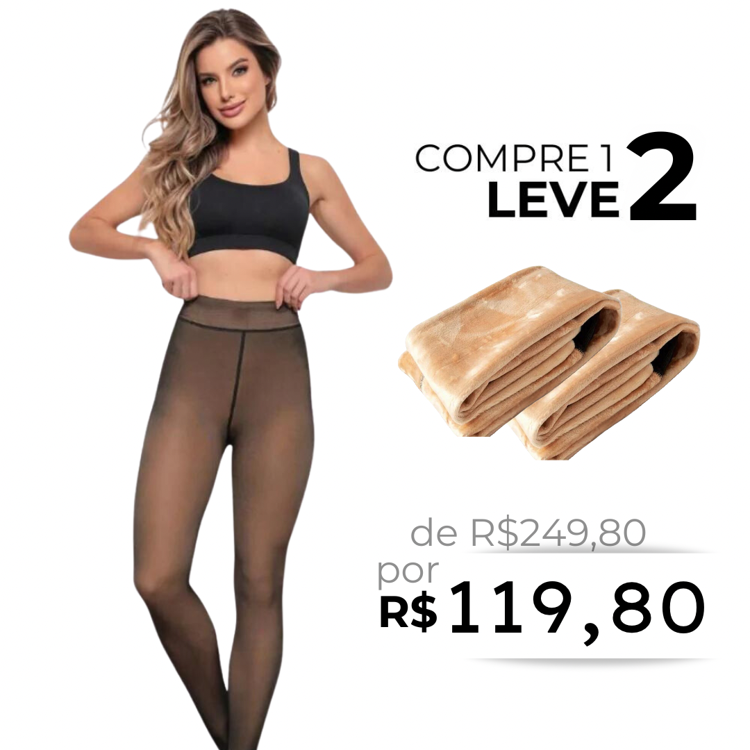 Meia Calça Plus Forrada Translúcida [PAGUE 1 LEVE 2]