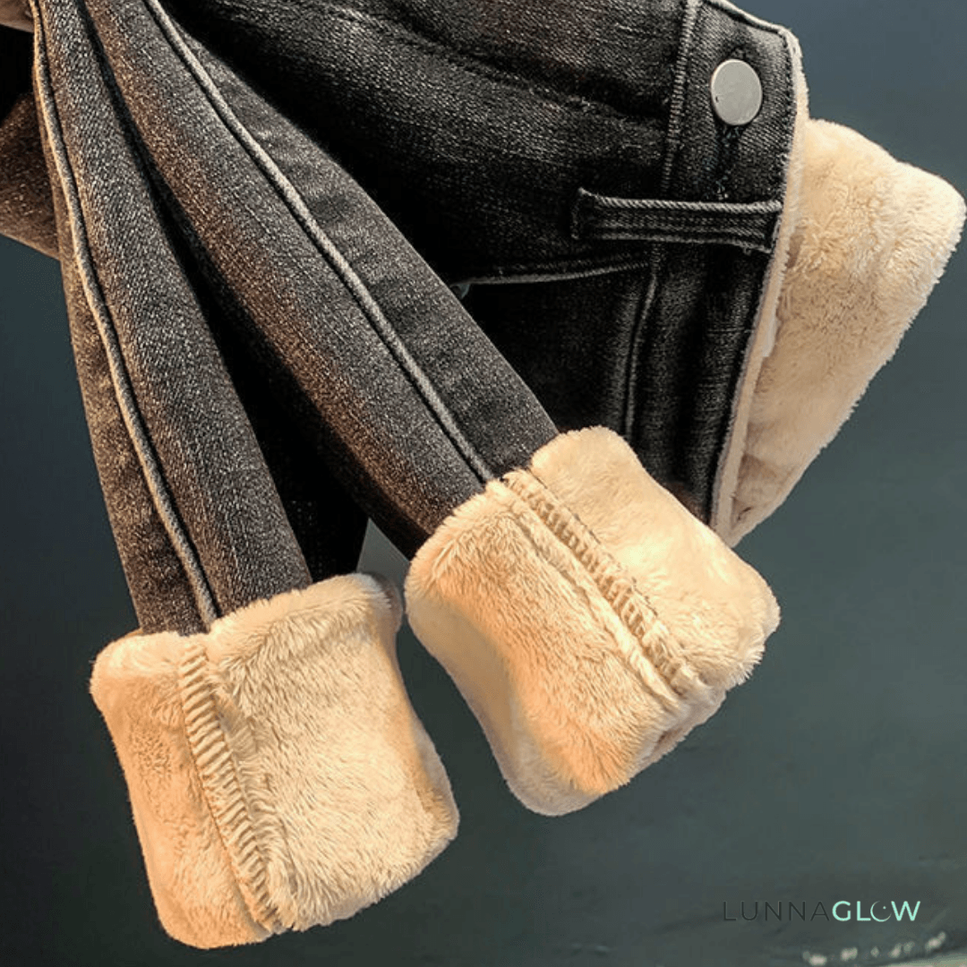 Calça Jeans Peluciada Com Elastano + Brinde