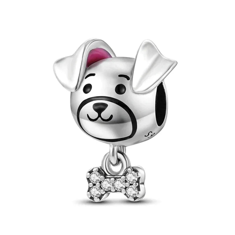 Berloque de Prata Cachorro Cravejado