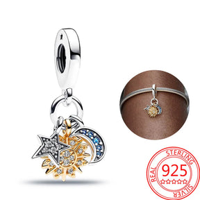 Pulseira Pandora Sol Lua 4 Berloques Brinde