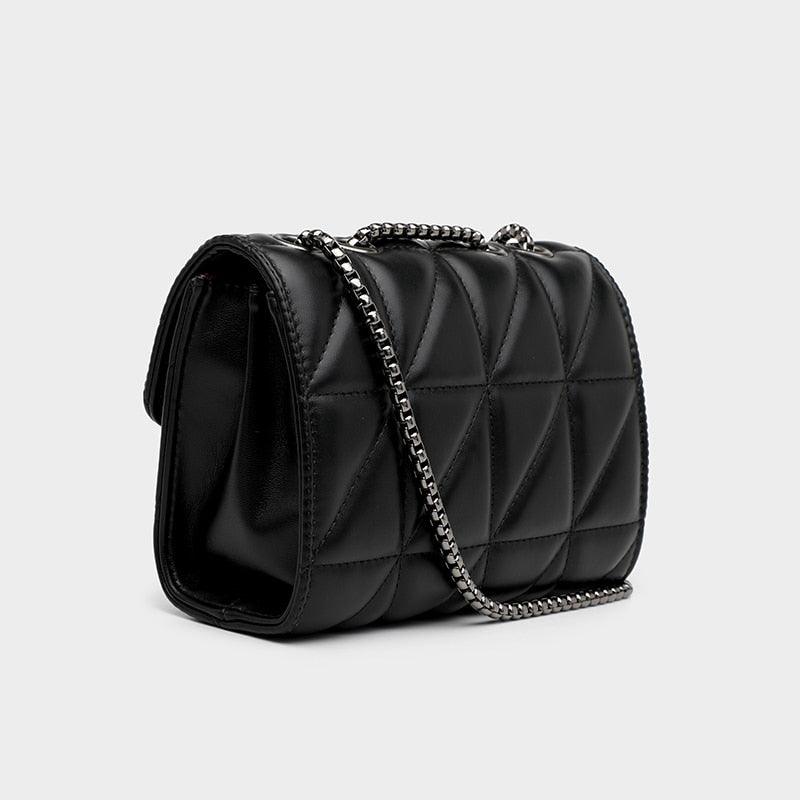 Bolsa de Ombro Couro Acolchoada Feminina Lauren