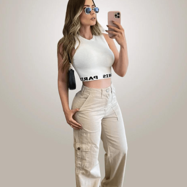 Calça Cargo Feminina com Regulagem de Cintura